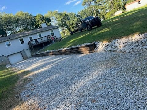 Gallery photos for Retaining Wall and Driveway Transformation in Arab Alabama: Image #2